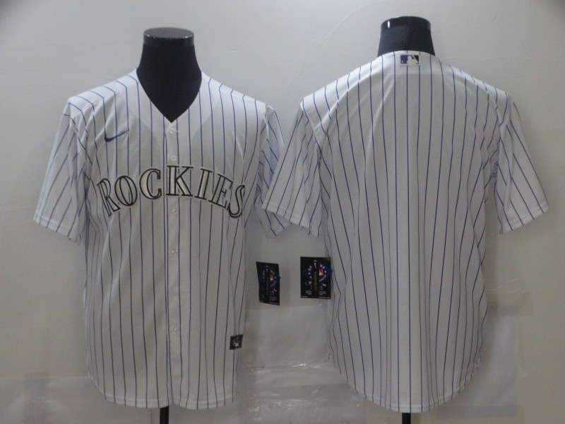 Men's Colorado Rockies White Home Blank Jersey